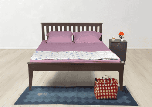 Solid Wood Double Bed, Mattress and Bedside Table Combo